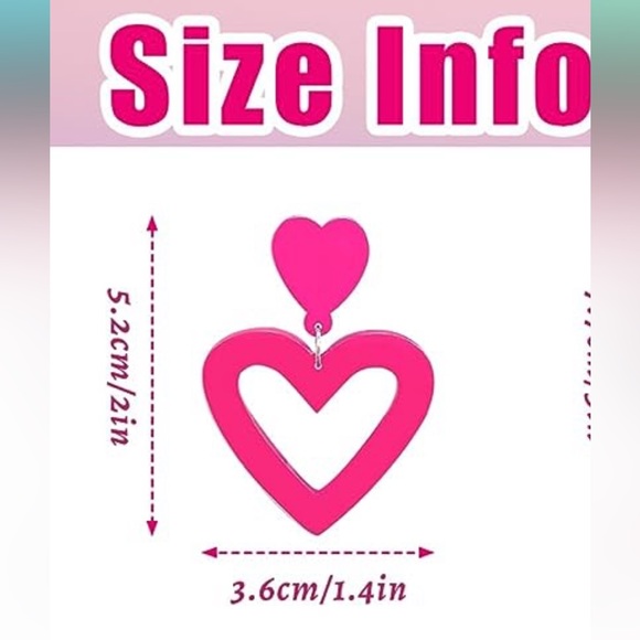 🇺🇸Barbie Pink Heart Earrings 💕 - Picture 3 of 3